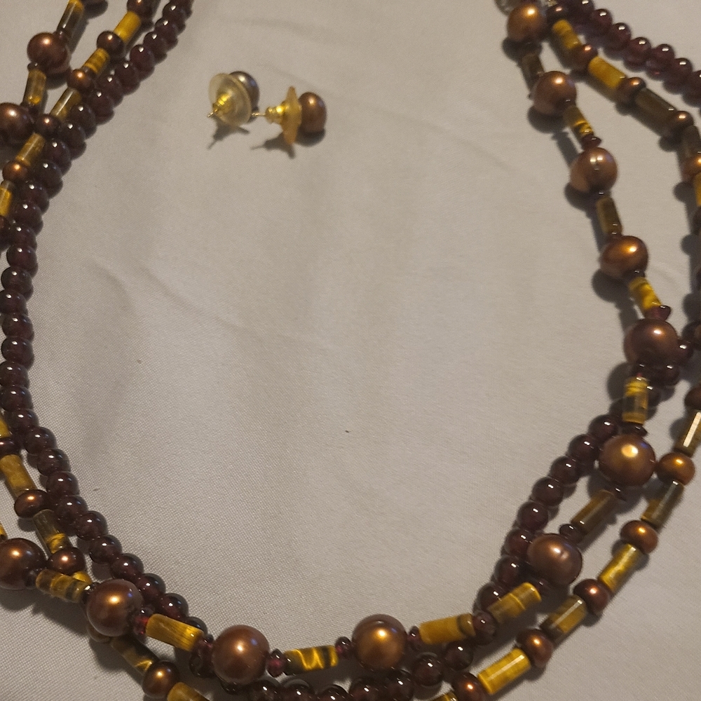 necklace and earrings